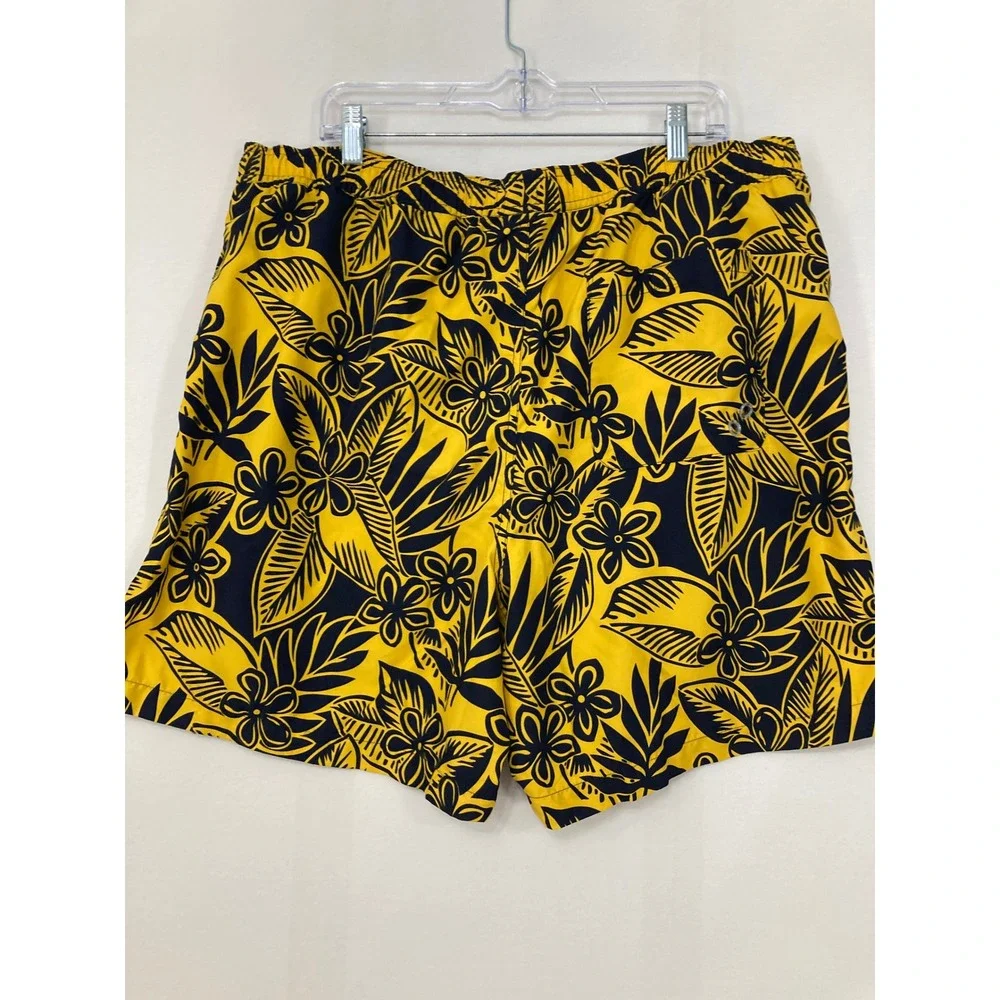 Chaps Swim Trunks XL Floral Hibiscus Board‎ Shorts Drawstring Vacation